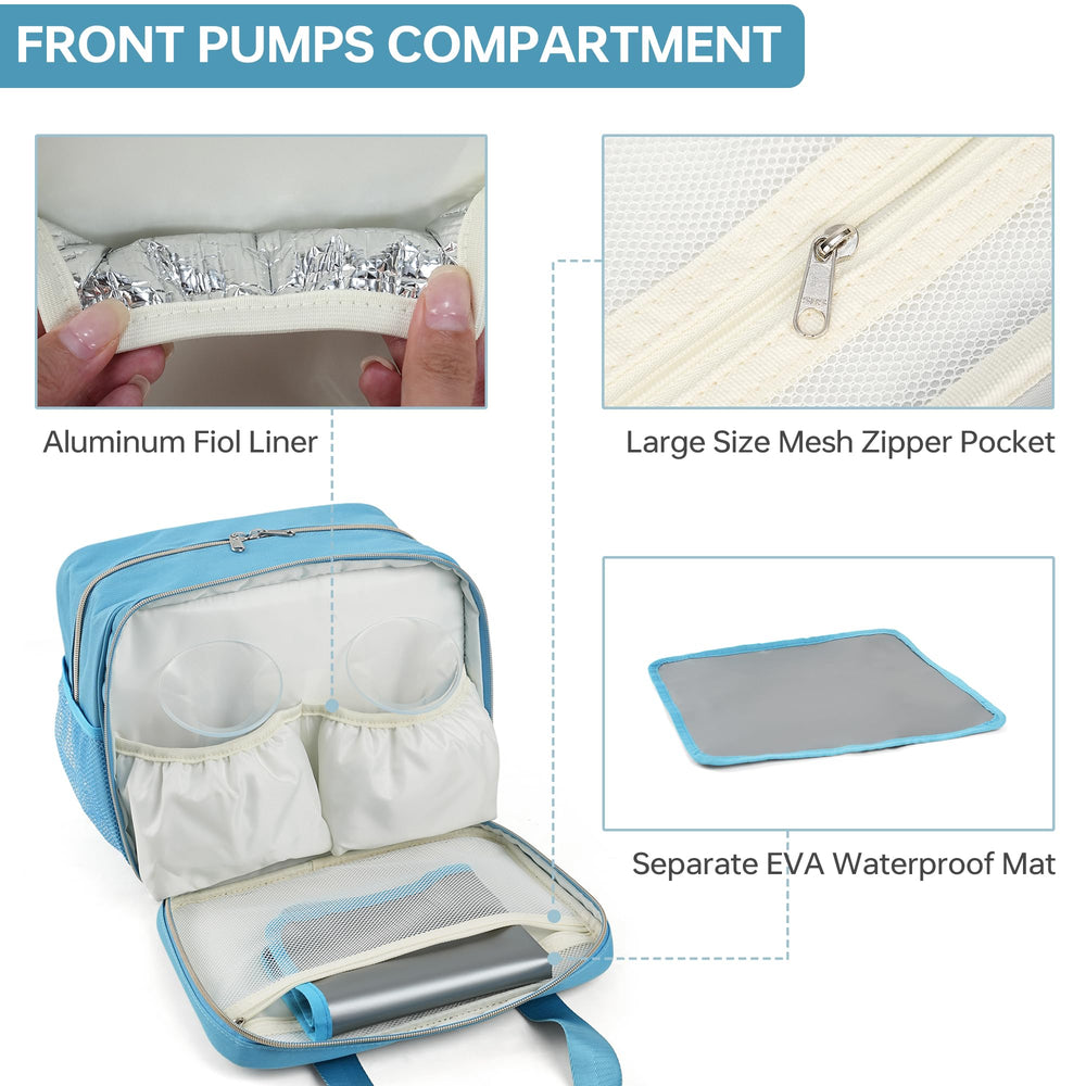 GEMIU cooler bag capacity for six 9-ounce bottles, ideal daycare transport