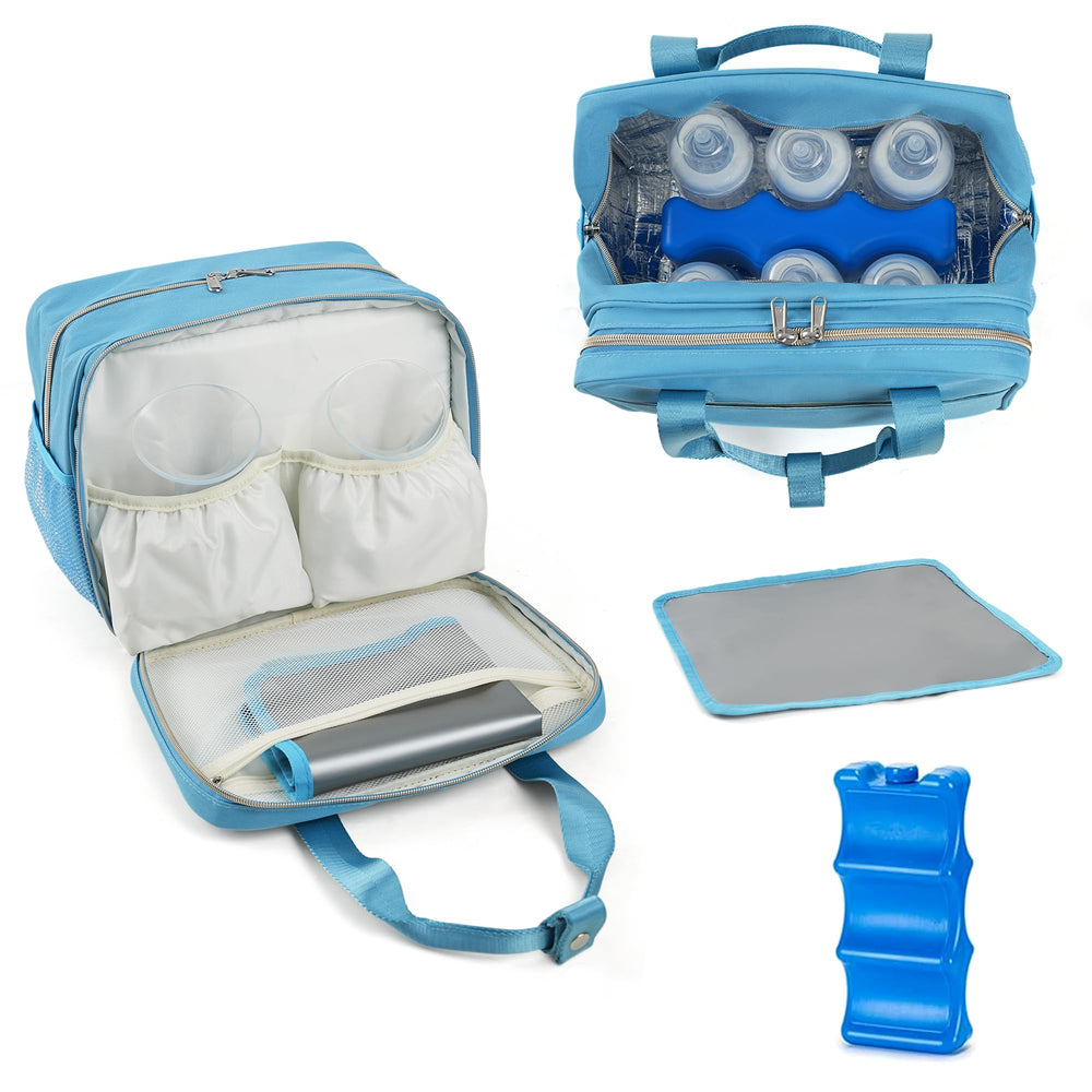 GEMIU breastmilk cooler bag open view showing roomy space for bottles on the go