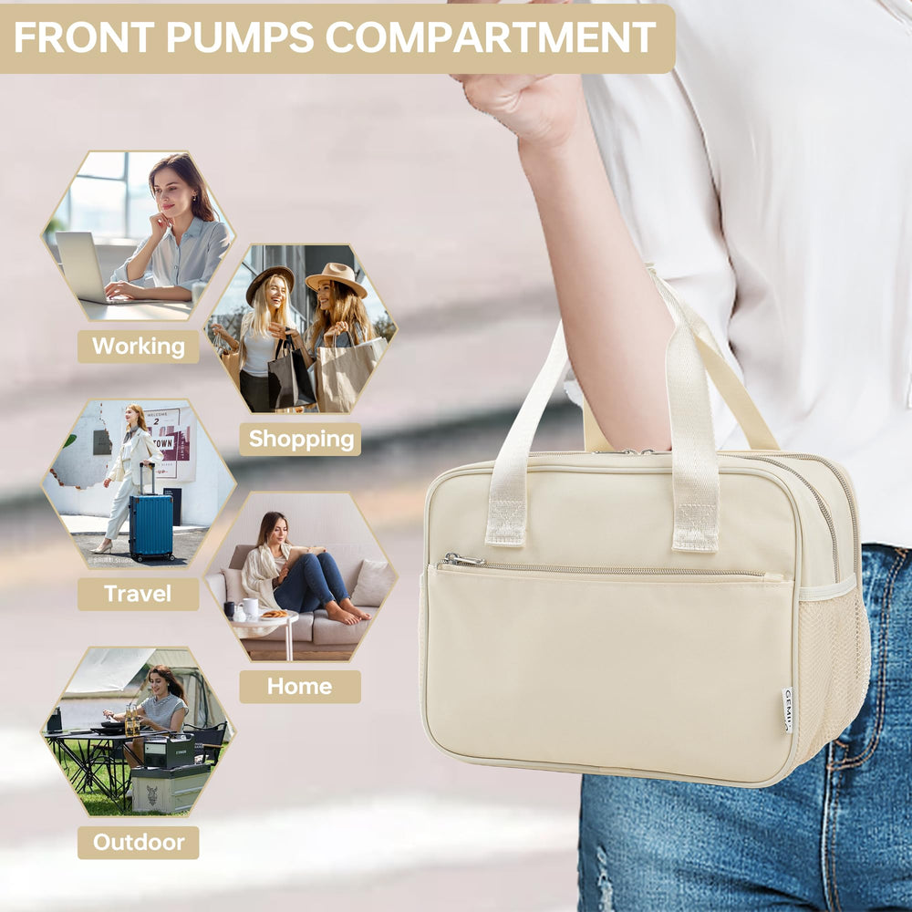 GEMIU bag stroller attachment feature for hands-free transport