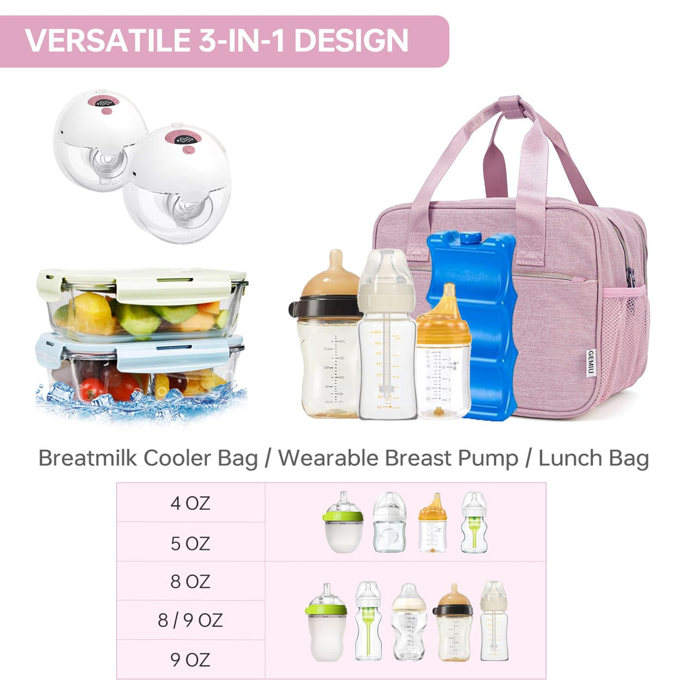 GEMIU detachable buckle-top handle enables stroller attachment for hands-free transport.