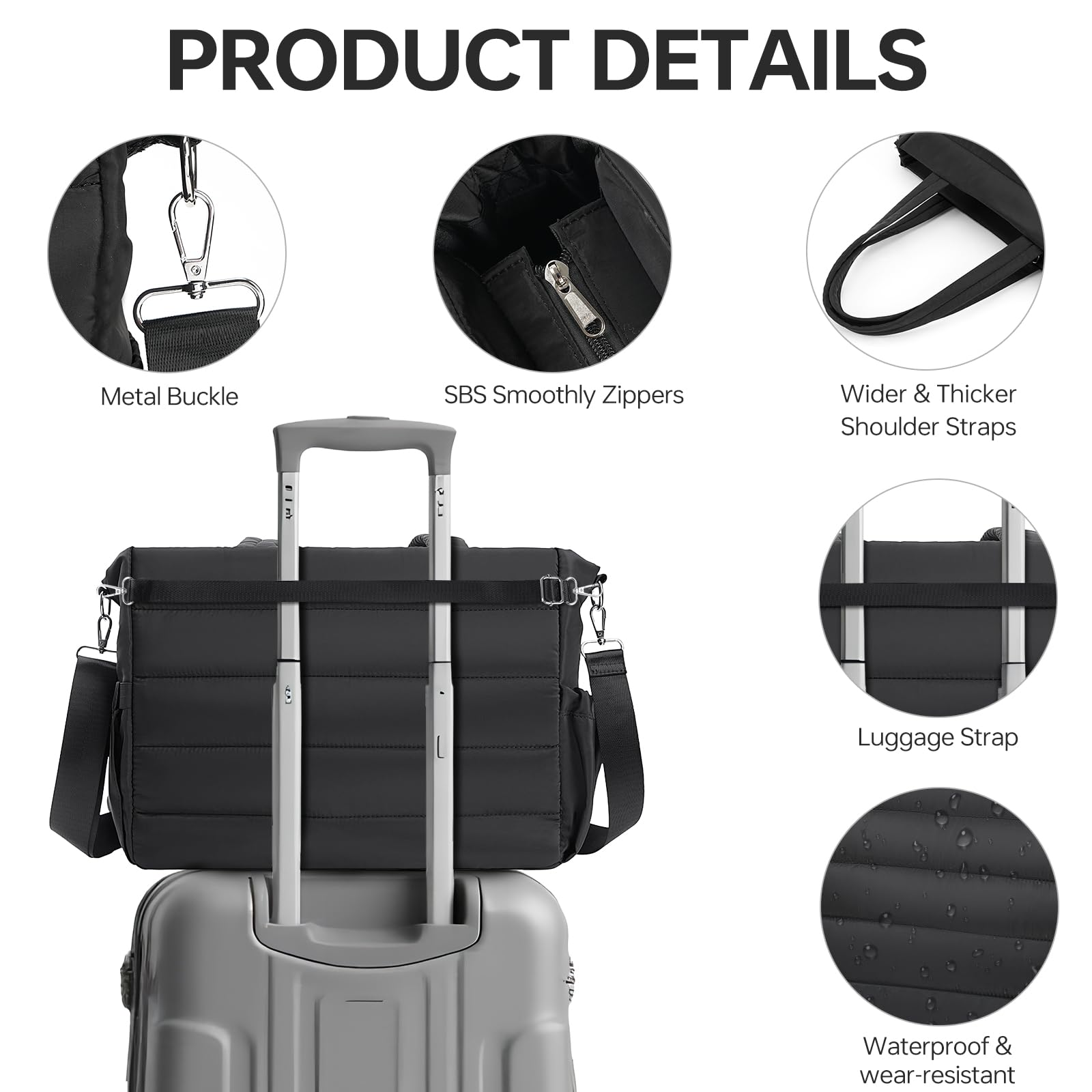 GEMIU diaper bag tote carrying options with straps and stroller adapters