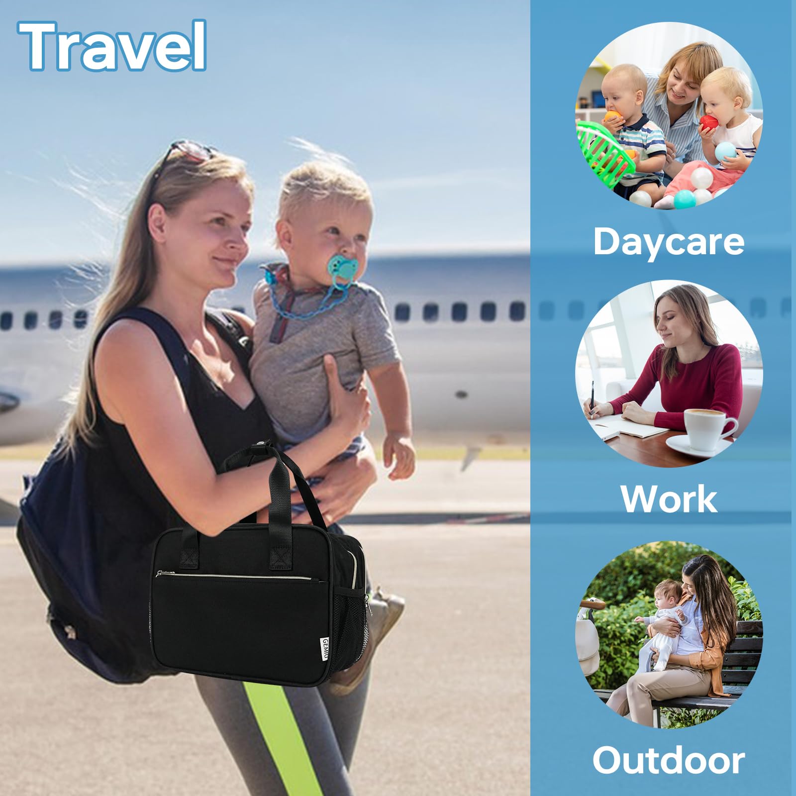 GEMIU includes PEVA mat and ice pack for on-the-go cooling.