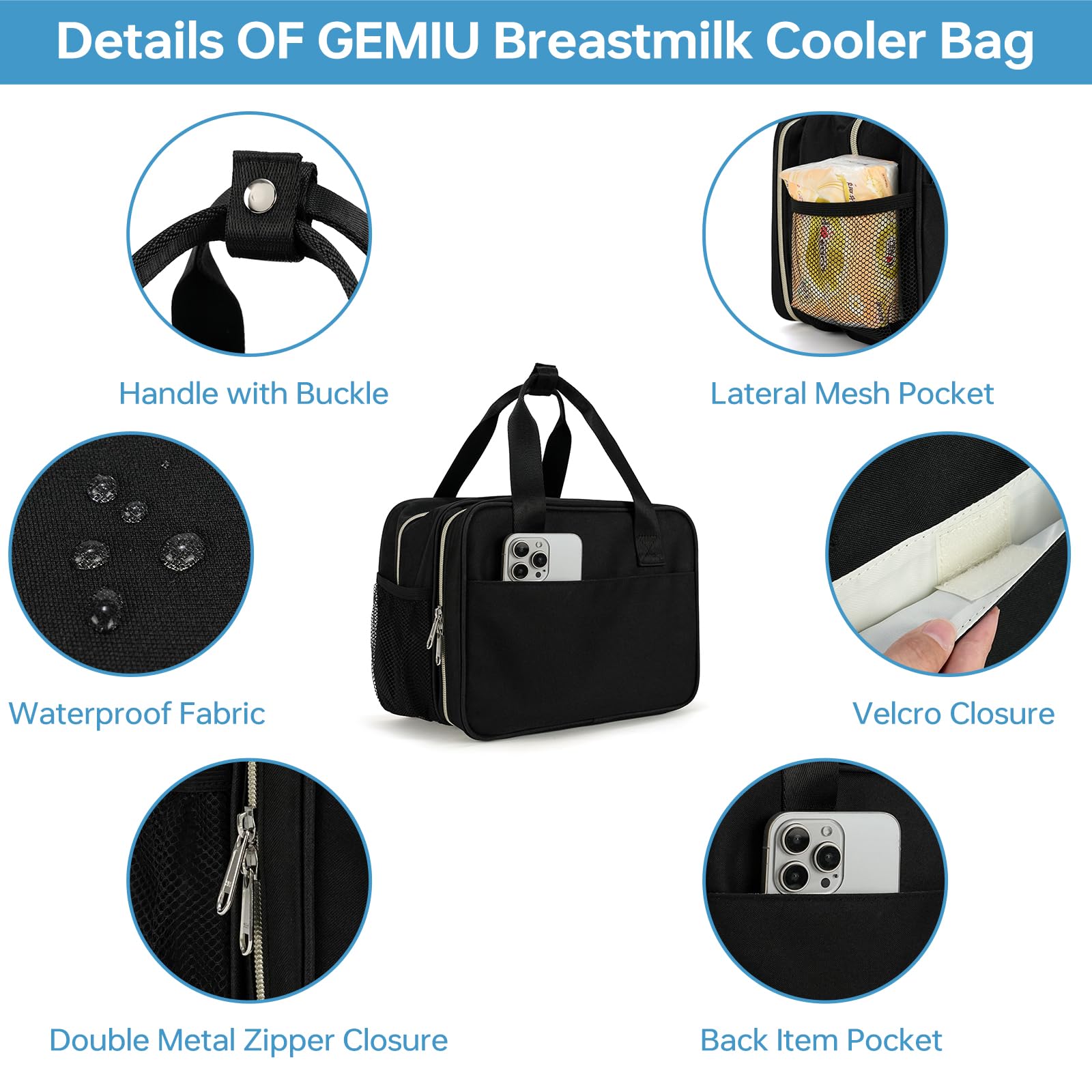 GEMIU portable cooler compartment acts as a mobile mini-fridge.