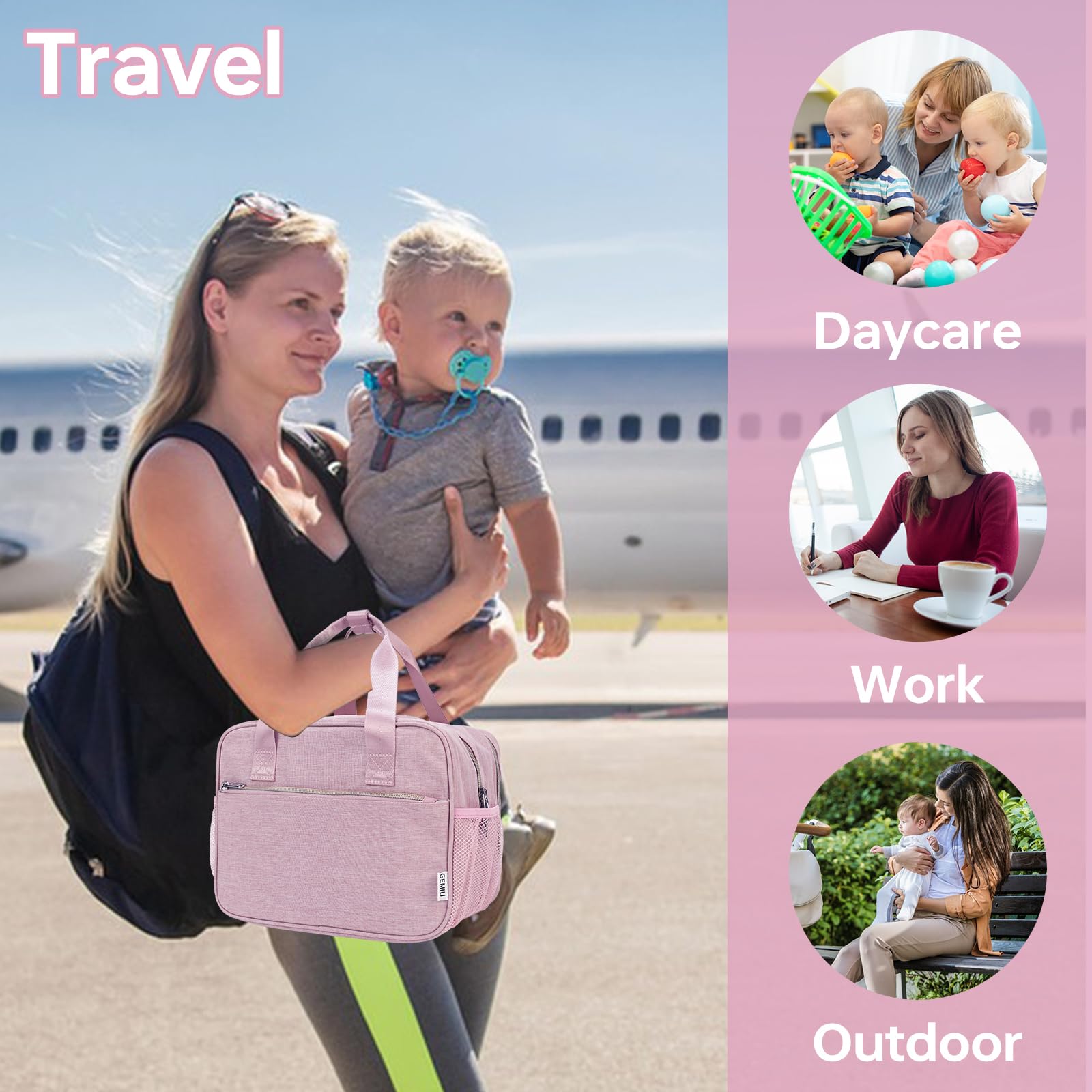 GEMIU travel-friendly design suits daycare, trips, picnics, or office breaks.