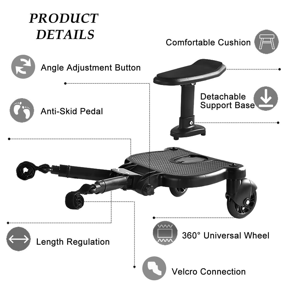 GemonExe 2-in-1 stand-and-sit design supports growing toddlers on family strolls