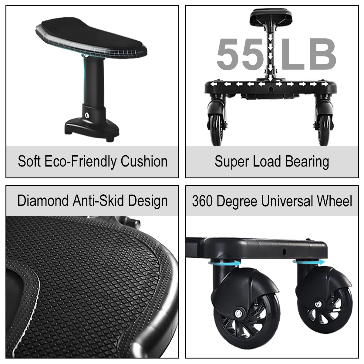 GemonExe heavy-duty steel frame delivers durable, quiet glides