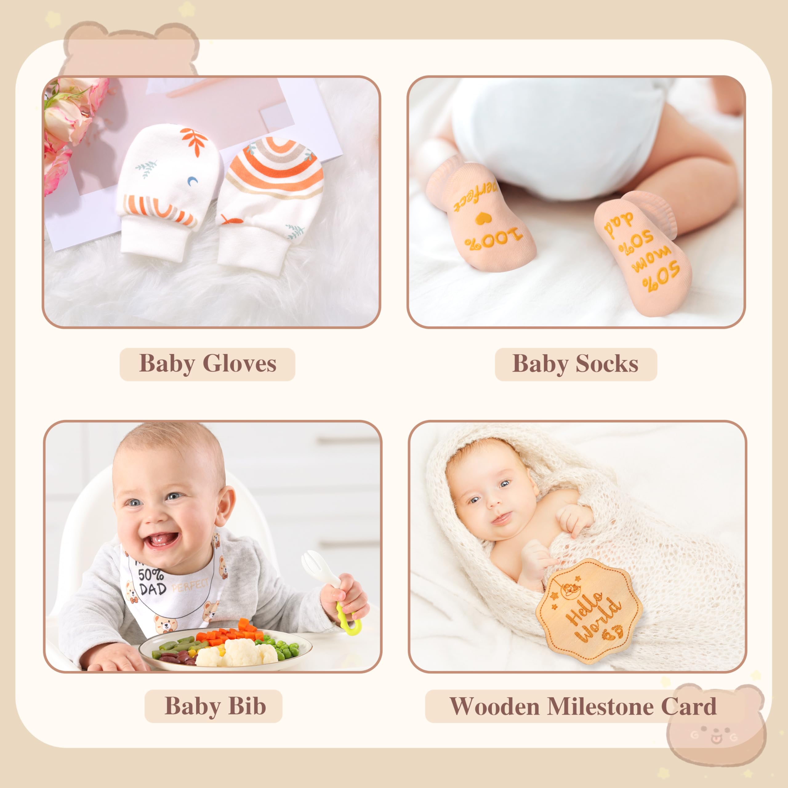 GEMTEND baby bibs and comfort blanket, soft essentials for drool and snuggles