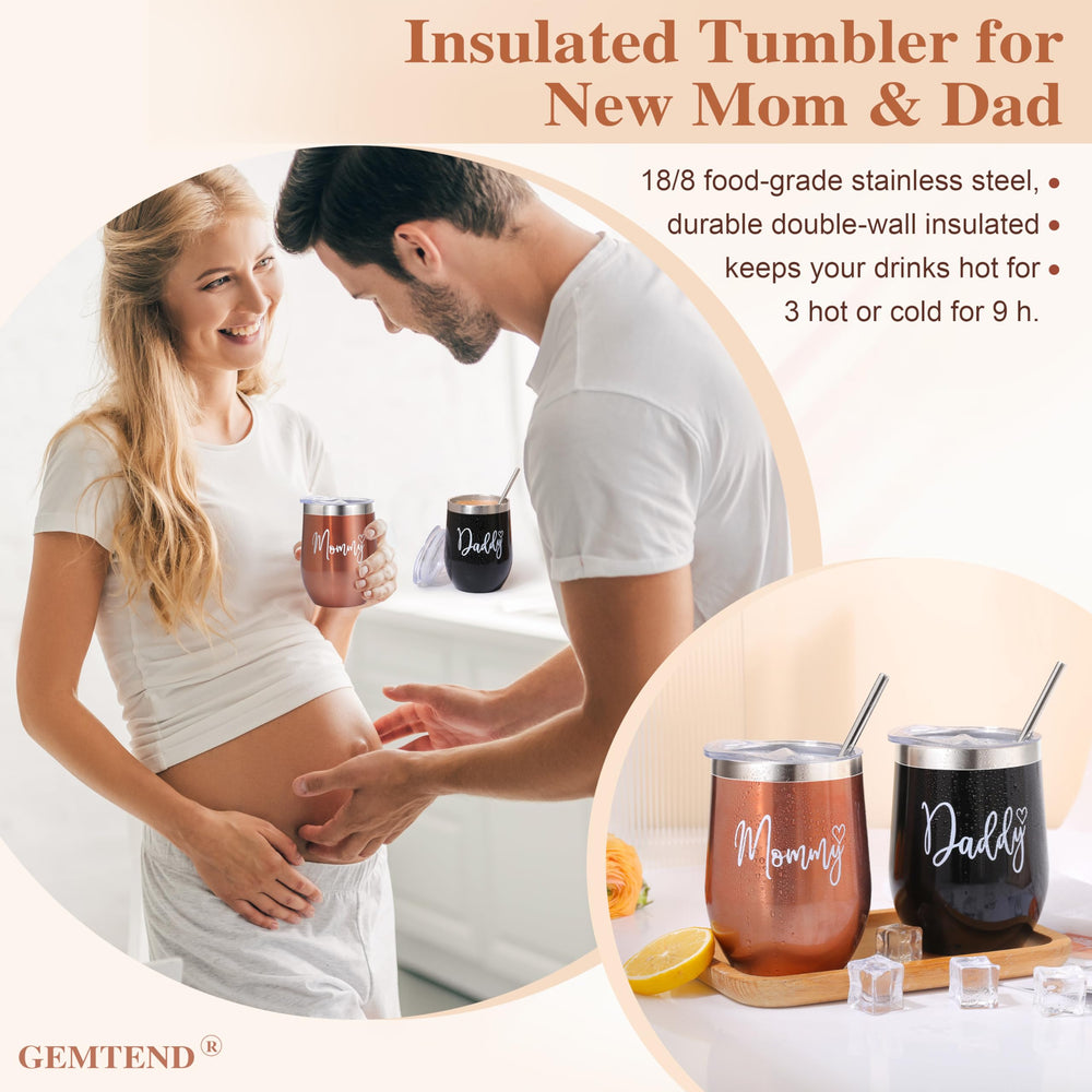 GEMTEND stainless steel cups for mom and dad, keep drinks warm or cold on the go