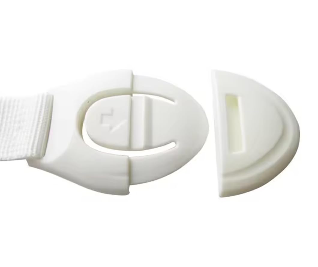 Generic 10-pack adhesive cabinet locks on appliance for universal fit