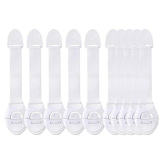 Generic 10-pack adhesive cabinet locks on cabinet door for child safety