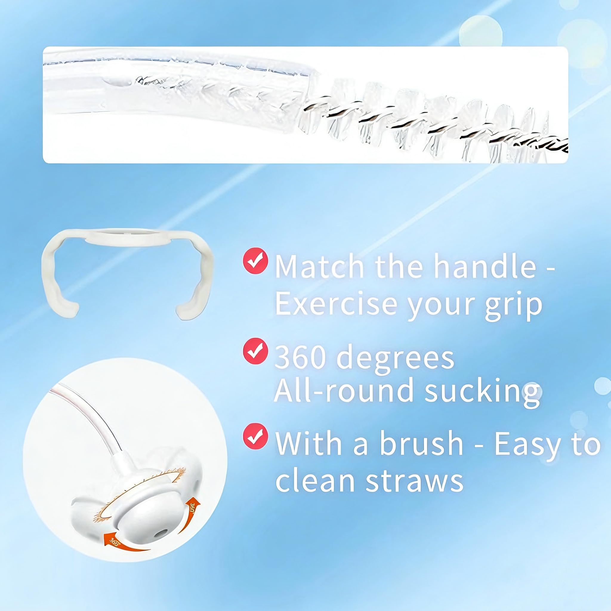 Generic set includes soft Nipples, weighted straws, and bottle handles for easy grip.