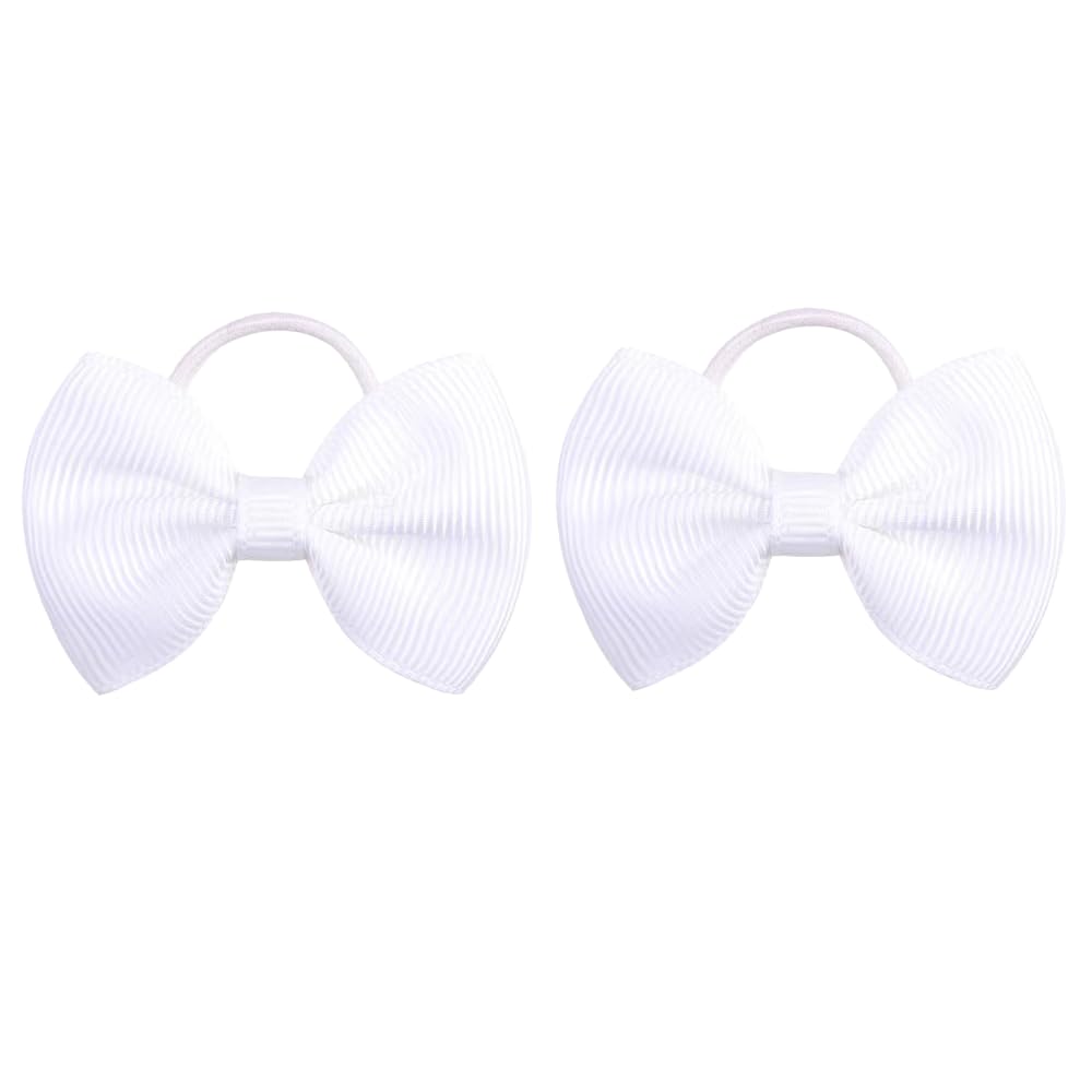Generic 2inch baby bows in white provide gentle hold for secure all-day hair styling.