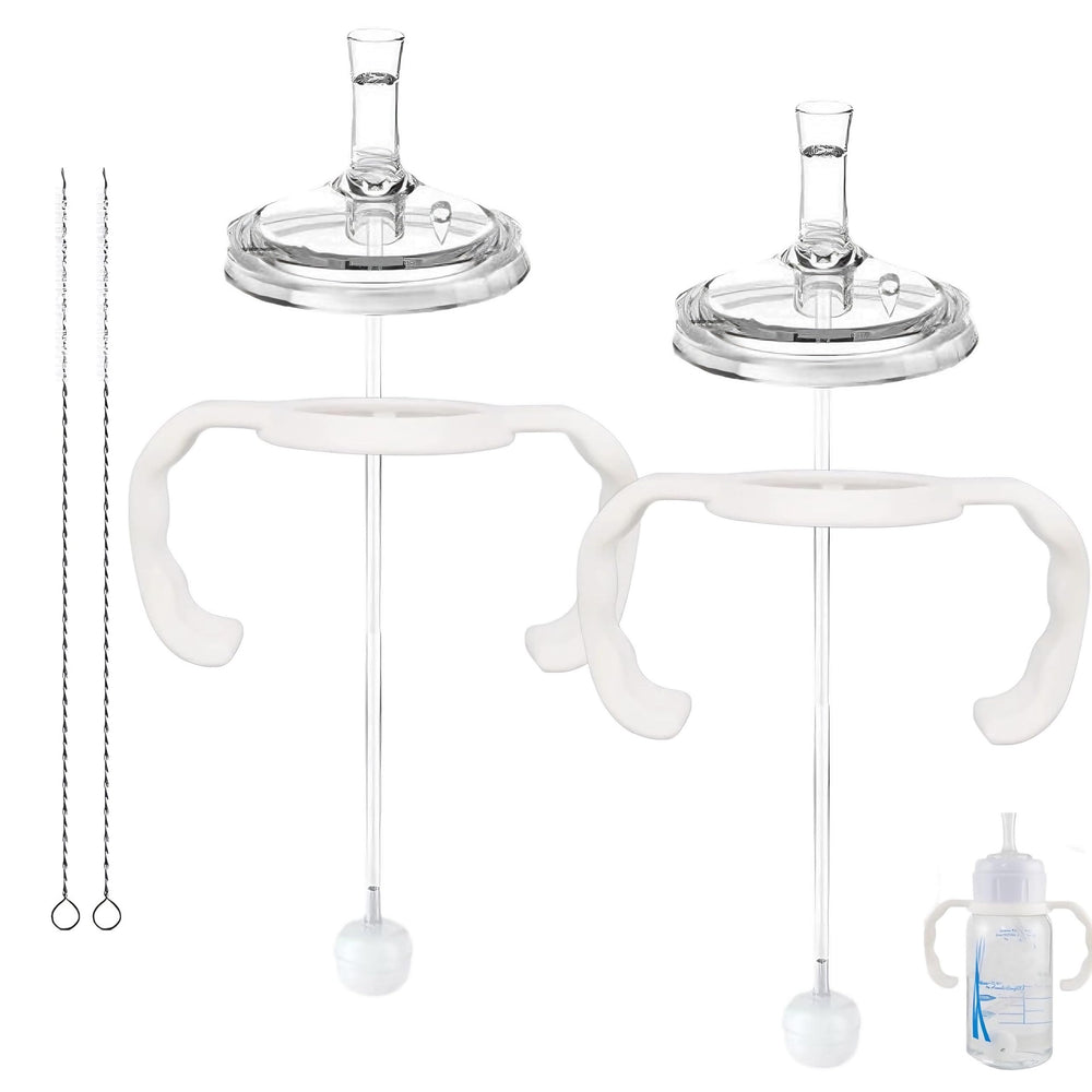 Generic 2-pack straw cup conversion kit showing Dr Browns compatibility for smooth transitions.