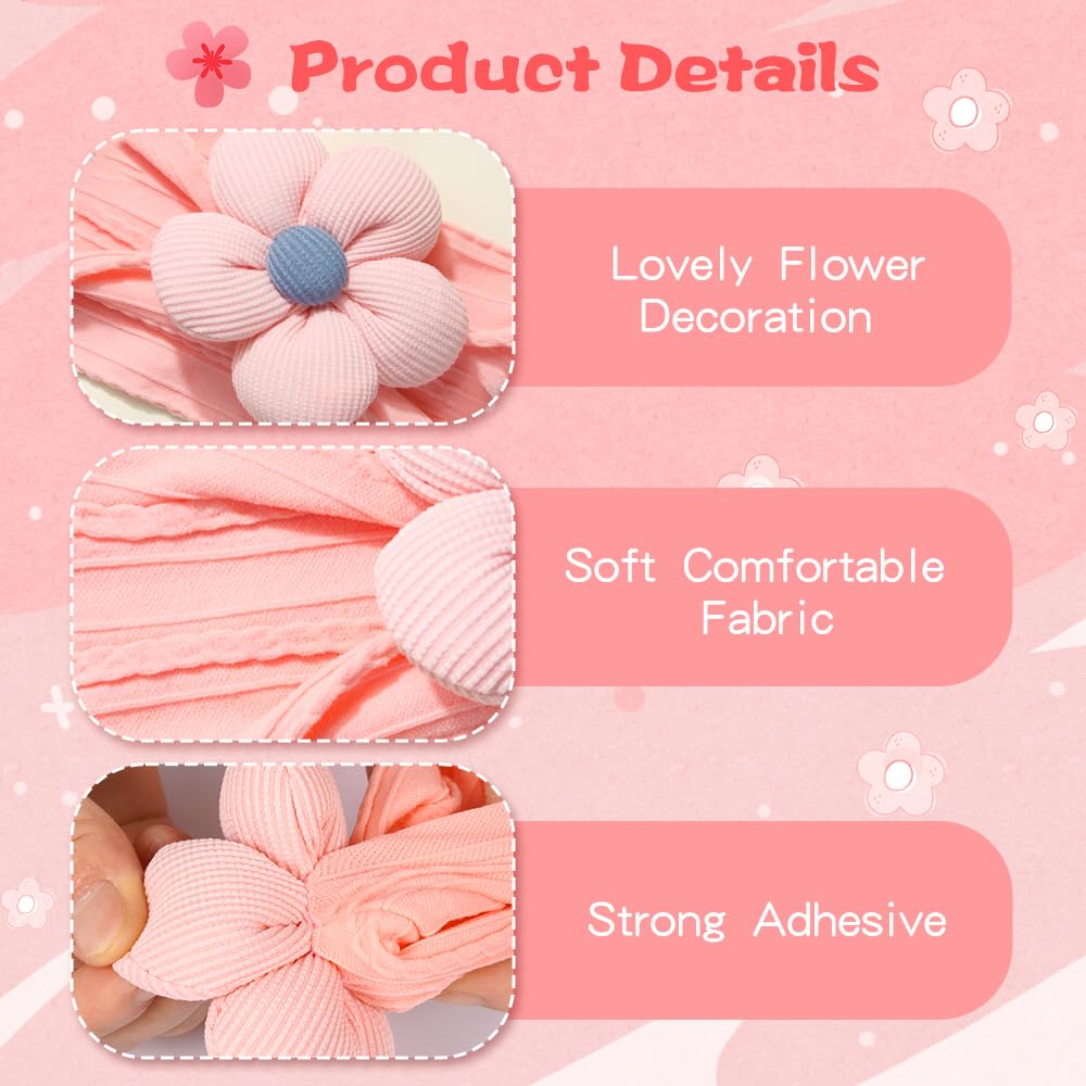 Generic 5-pcs baby flower headbands khaki pairs with outfits for comfortable all-day wear