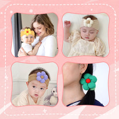 Generic 5-pcs baby flower headbands yellow bright color for cheerful photos and outfits