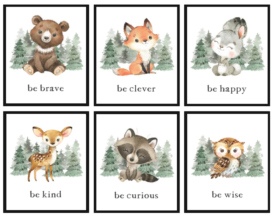 Generic 8x10 Baby Woodland Animal Prints—vibrant woodland scenes ideal for nursery wall decor.