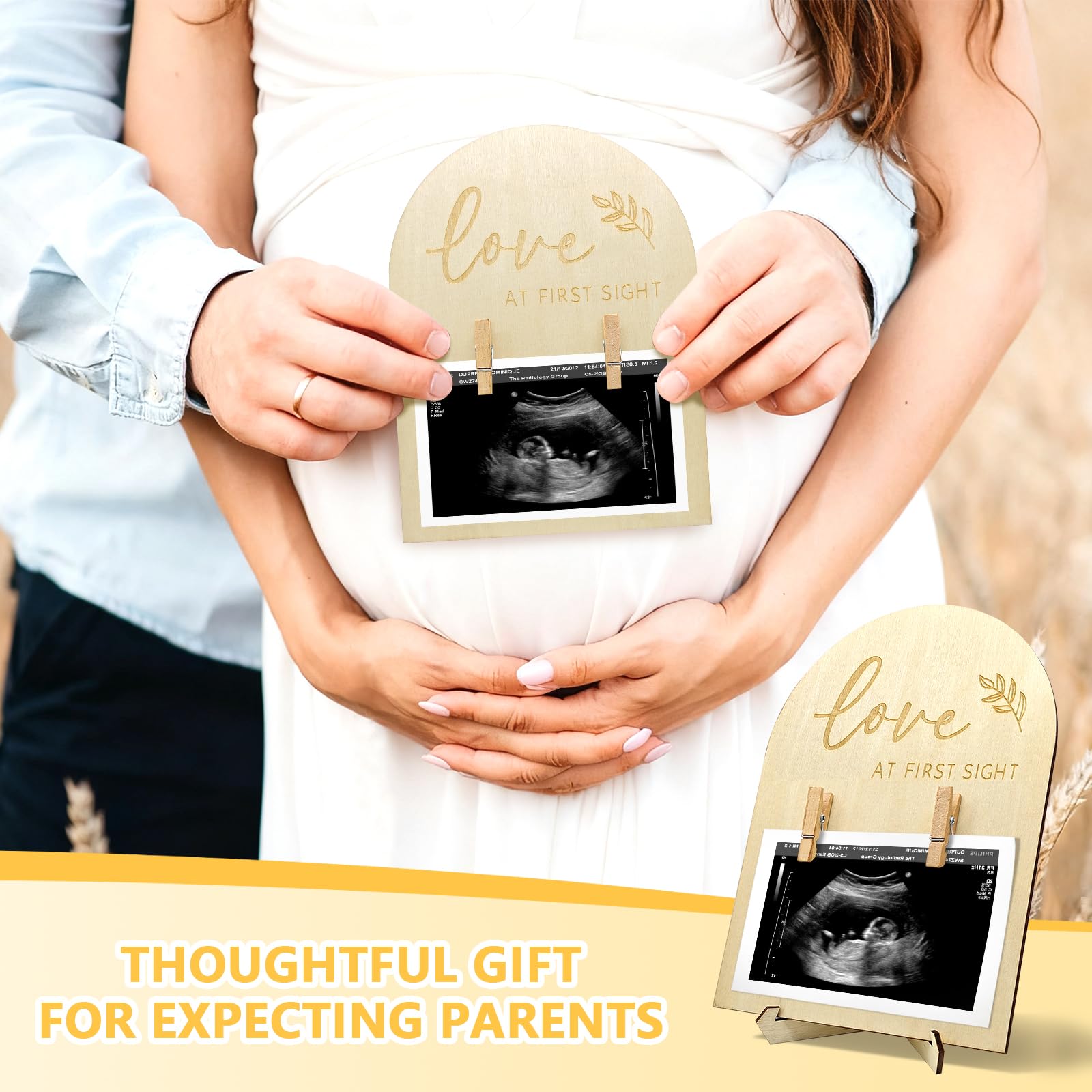 Generic 8x6 baby-keepsake wooden frame pairs with any nursery theme.