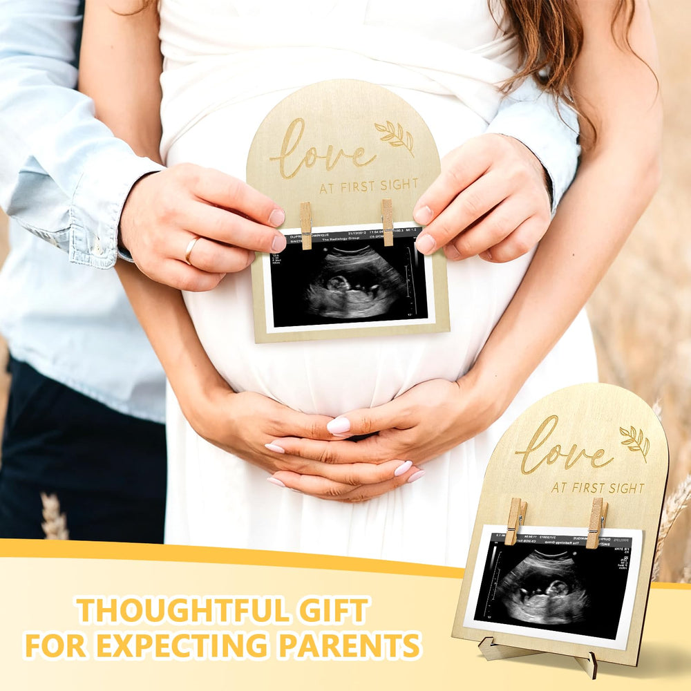 Generic 8x6 baby-keepsake wooden frame pairs with any nursery theme.