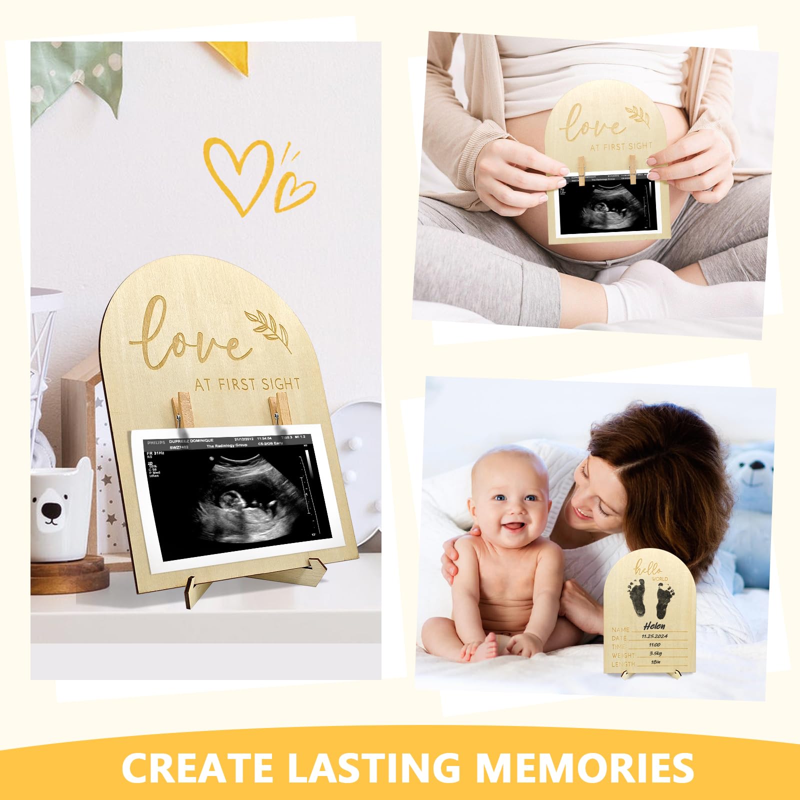 Generic adhesive-clips included frame ready for photos and notes on display.