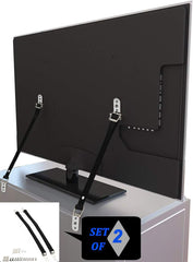 Generic anti-tip strap on-wall setup showing secure mounting for TV