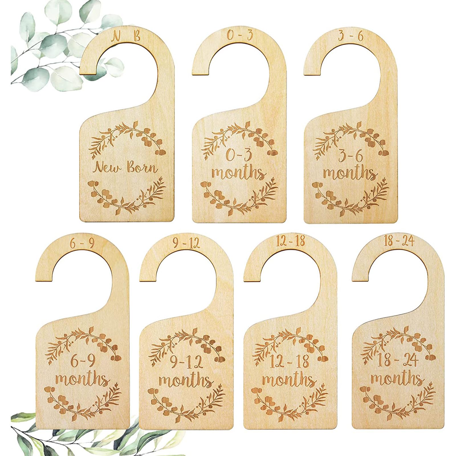 Generic Baby Closet Dividers brown front view shows neat newborn-to-3-month labels.