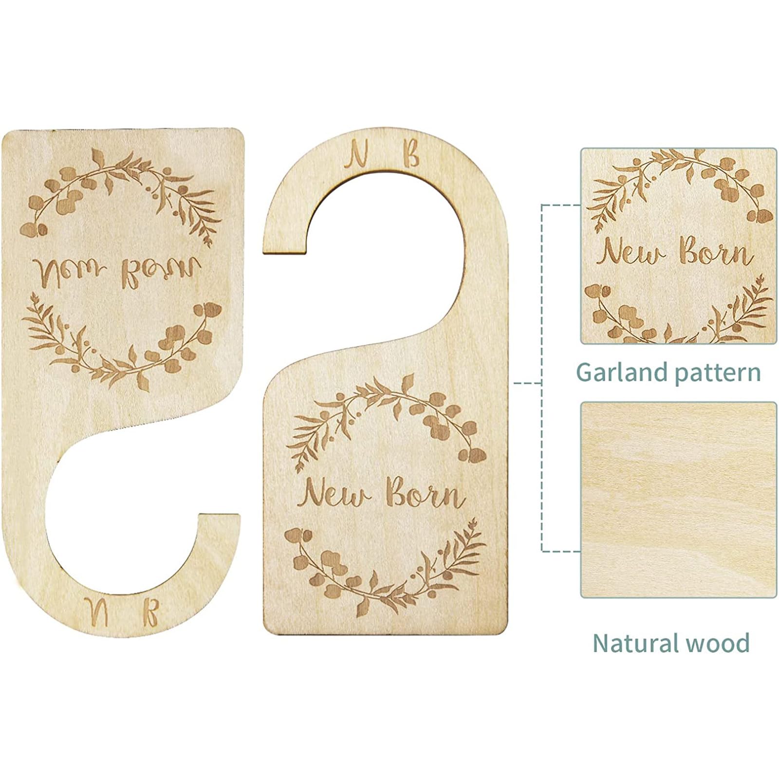 Generic Baby Closet Dividers brown in use, double-sided labels for quick wardrobe picks.