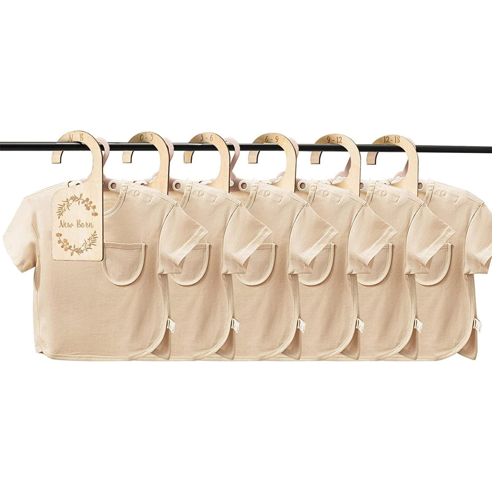 Generic Baby Closet Dividers brown held in hand shows durable burr-free surface.