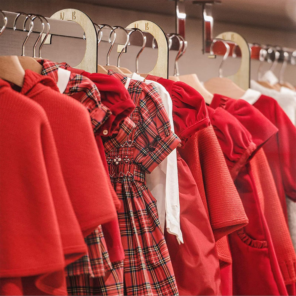 Generic Baby Closet Dividers brown with organized wardrobe idea keeps baby clothes neatly arranged.