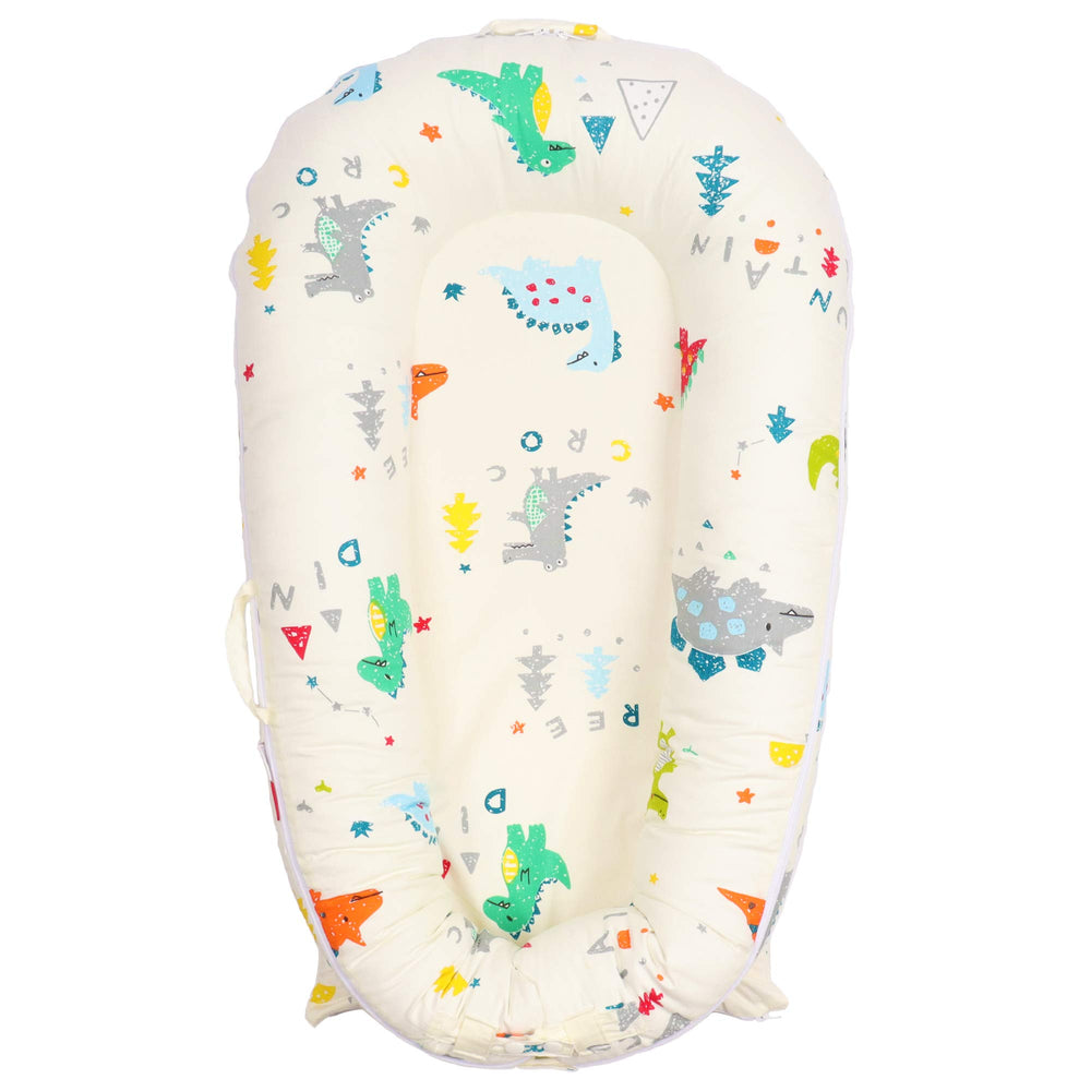 Generic Baby Lounger Cover Dino front view shows soft premium fabric for newborn comfort