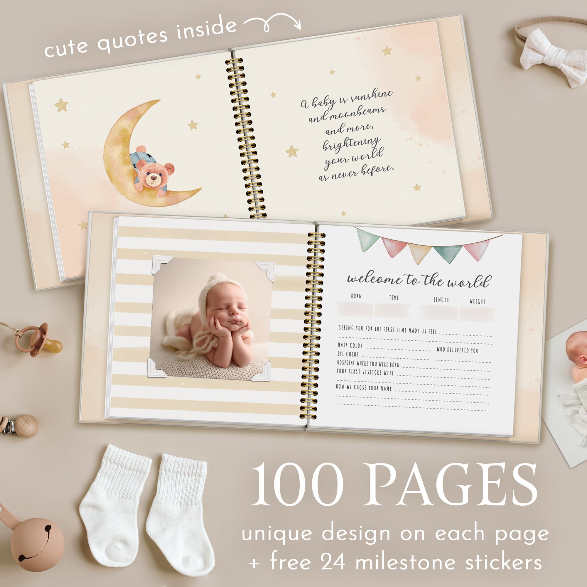 Generic baby memory book family tree page helps trace modern family connections