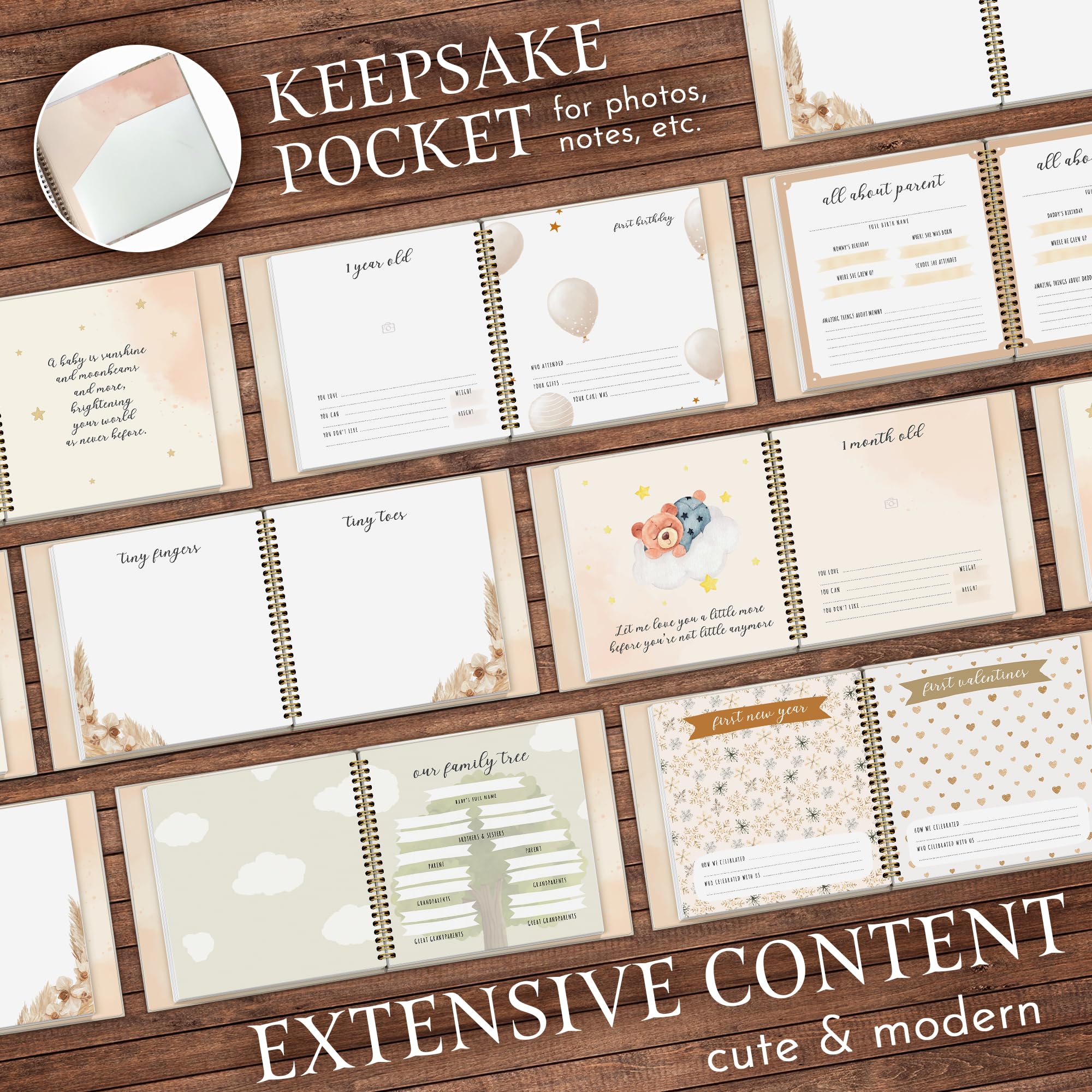 Generic pregnancy birth pages capture early moments in a cohesive story