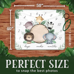 Generic Baby Milestone Blanket zebra design supports cute, memory-worthy pictures of baby’s early months.