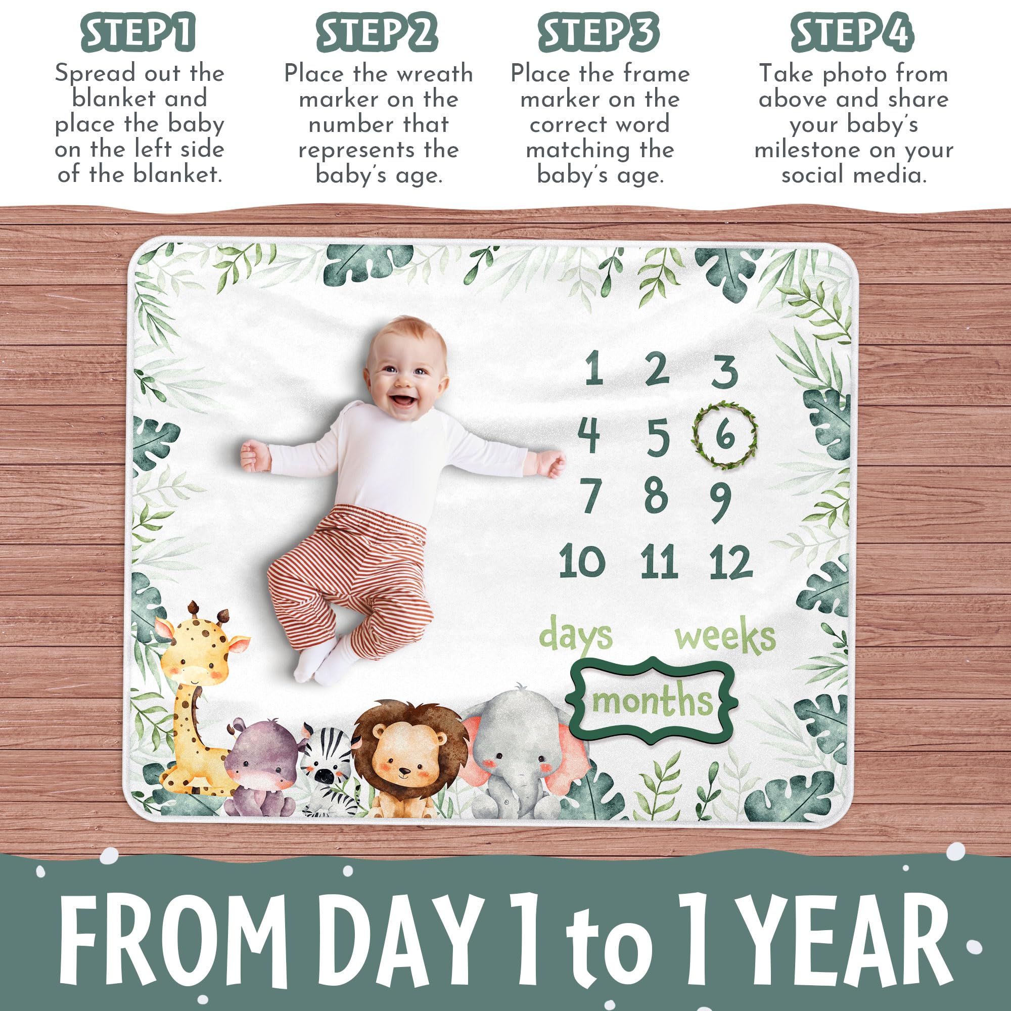 Generic baby milestone blanket zebra: durable print withstands washes while retaining color