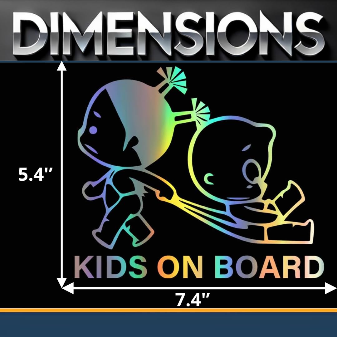 Generic Baby on Board holographic-silver car window view highlights safety at night.