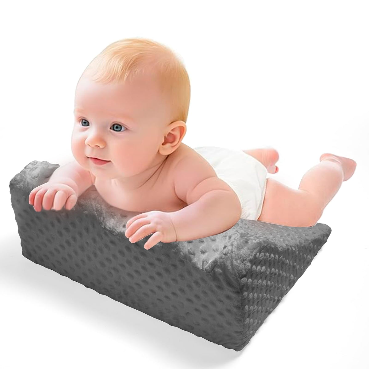 Generic Baby Tummy Time Prop memory foam close-up demonstrating cushioned support for gentle tummy time