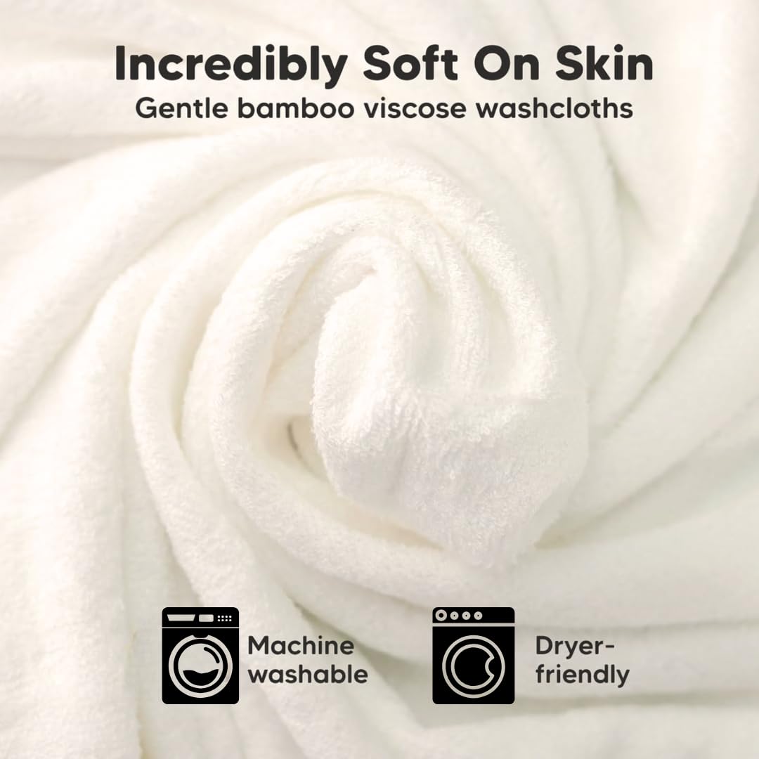 Generic baby washcloths 2-layer deluxe construction highlights premium absorbency.