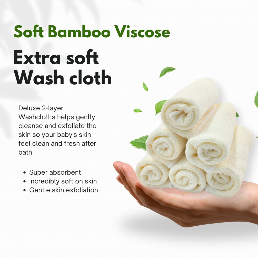 Generic baby washcloths ultra-soft viscose close-up highlights plush texture.