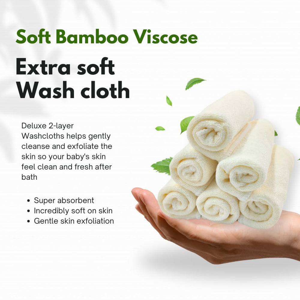 Generic baby washcloths ultra-soft viscose close-up highlights plush texture.