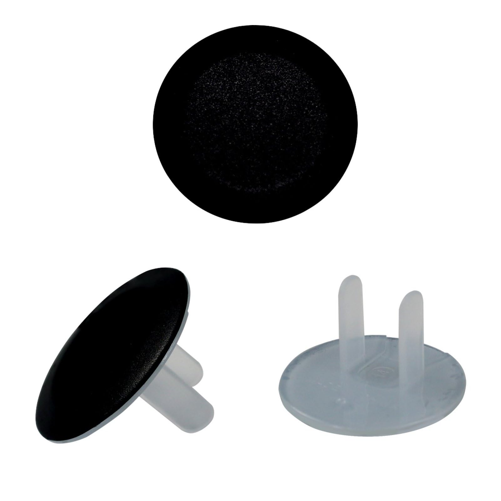 Generic black outlet covers packaging and display ready for purchase