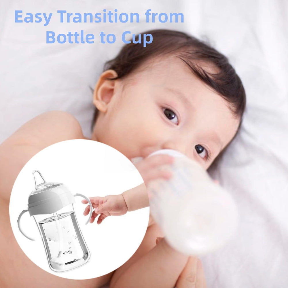 Generic bottle handles and cleaning brushes set for easy dishwasher-safe cleaning.