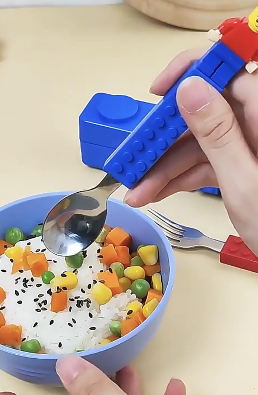 Generic building block cutlery set dishwasher-safe plastic for easy cleaning
