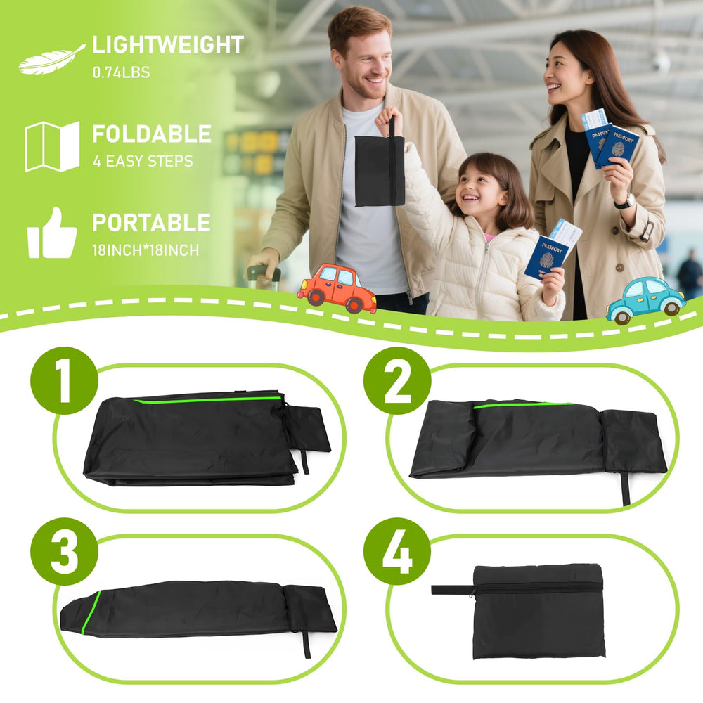 Generic car seat bag with attached zip pouch for quick stow-and-go.