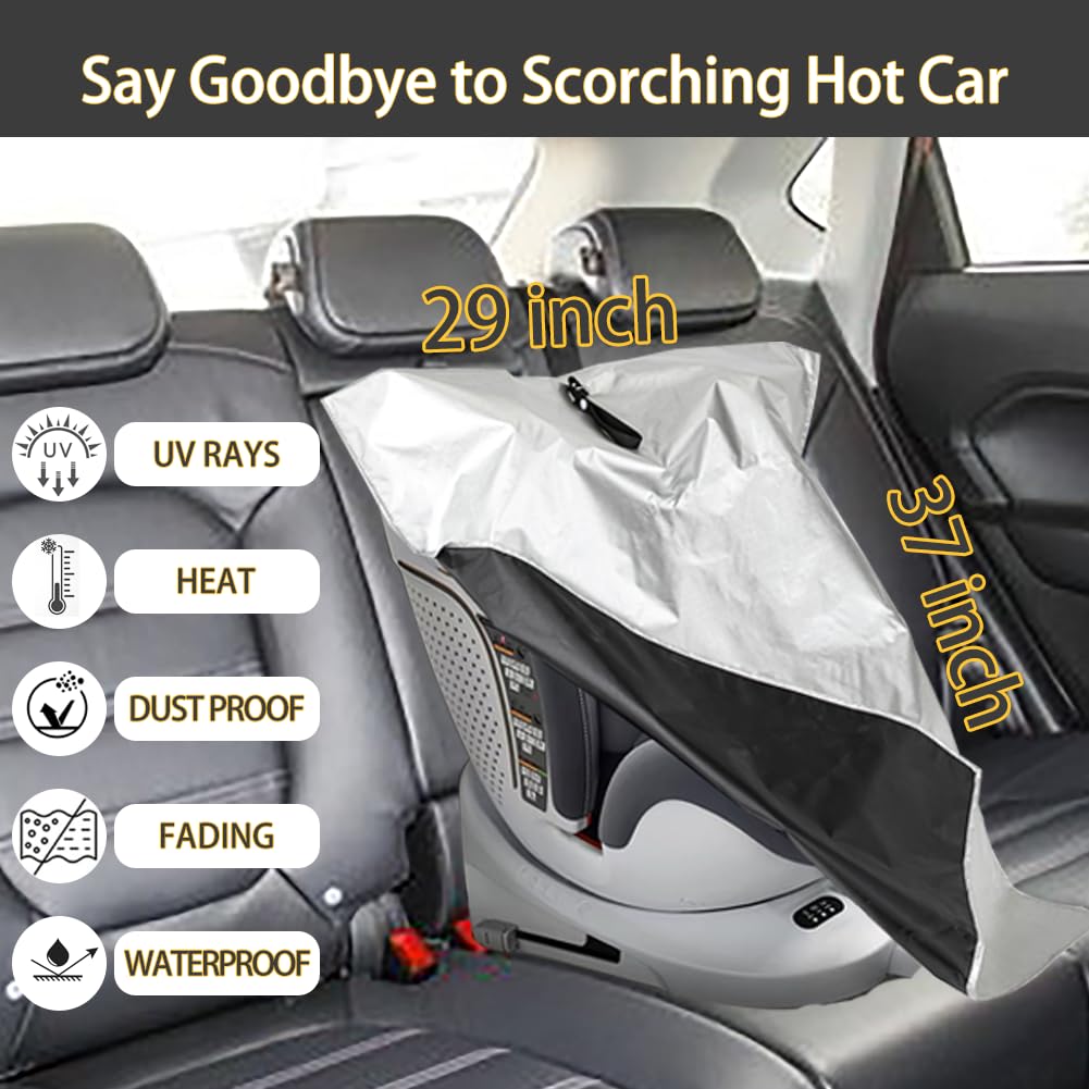 Generic car seat sun shade cover folded for storage emphasizes space-saving design