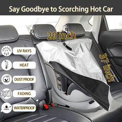 Generic car seat sun shade cover folded for storage emphasizes space-saving design