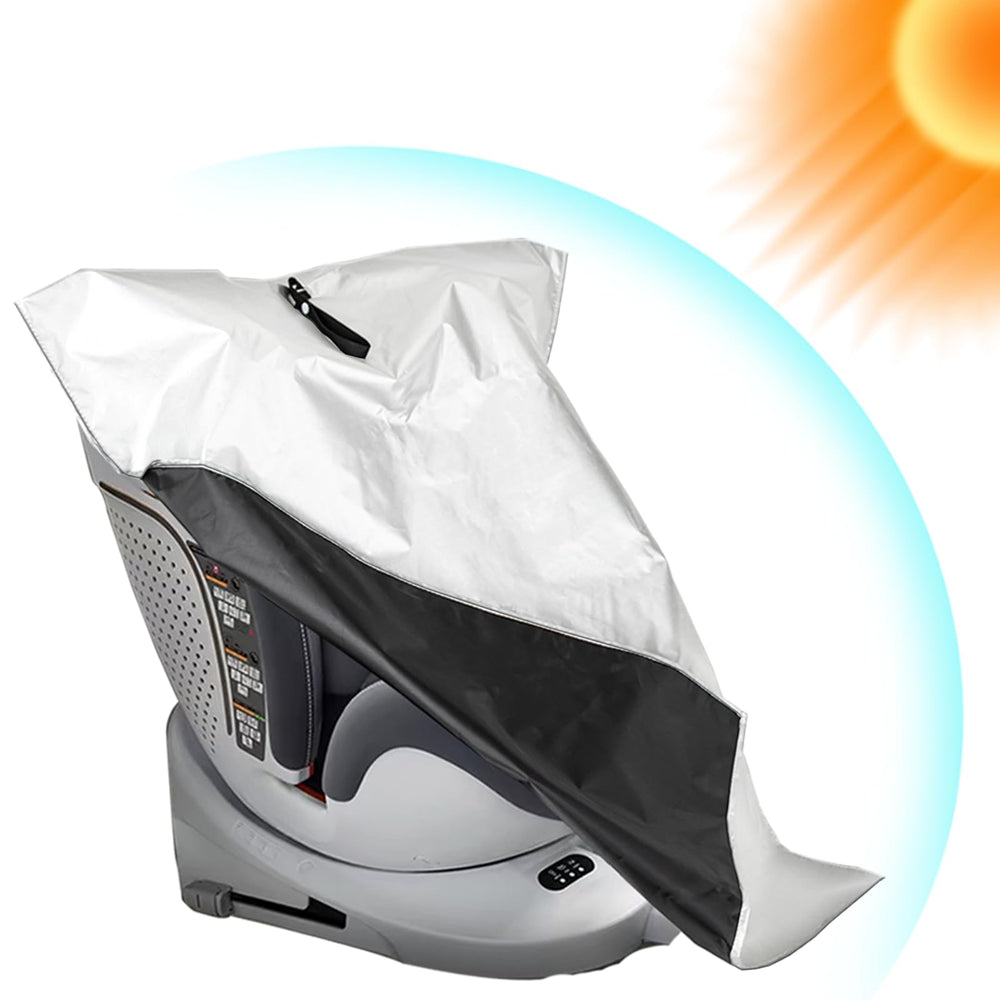 Generic car seat sun shade cover on seat highlights comfort on hot days