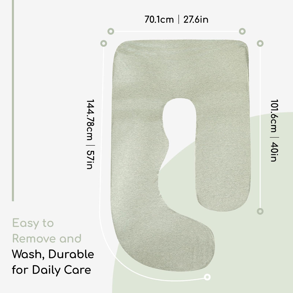 Generic Cooling Pregnancy Pillow Cover features dual zippers for easy on/off.