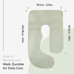 Generic Cooling Pregnancy Pillow Cover features dual zippers for easy on/off.