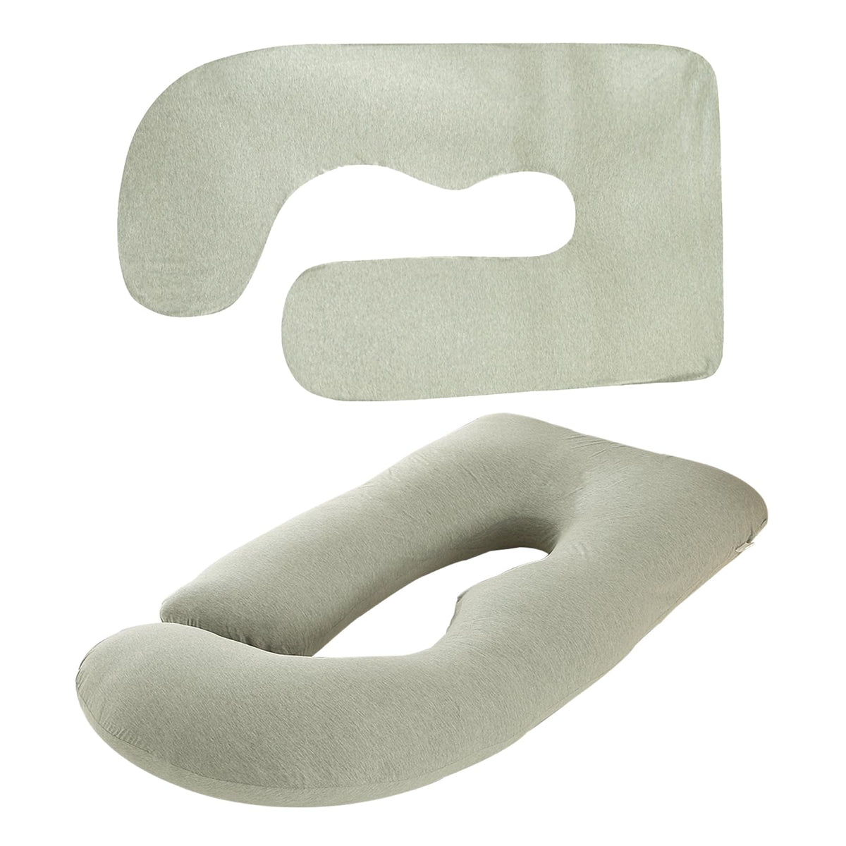 Generic Cooling Pregnancy Pillow Cover close-up reveals soft knit fabric for cool comfort.
