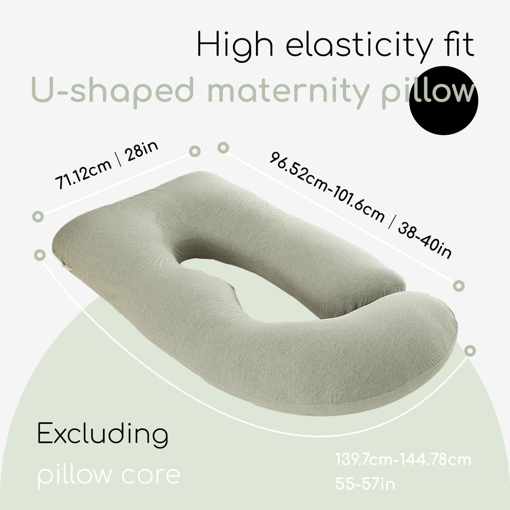 Generic Cooling Pregnancy Pillow Cover shows universal fit for 55-57 inch U-pillows.