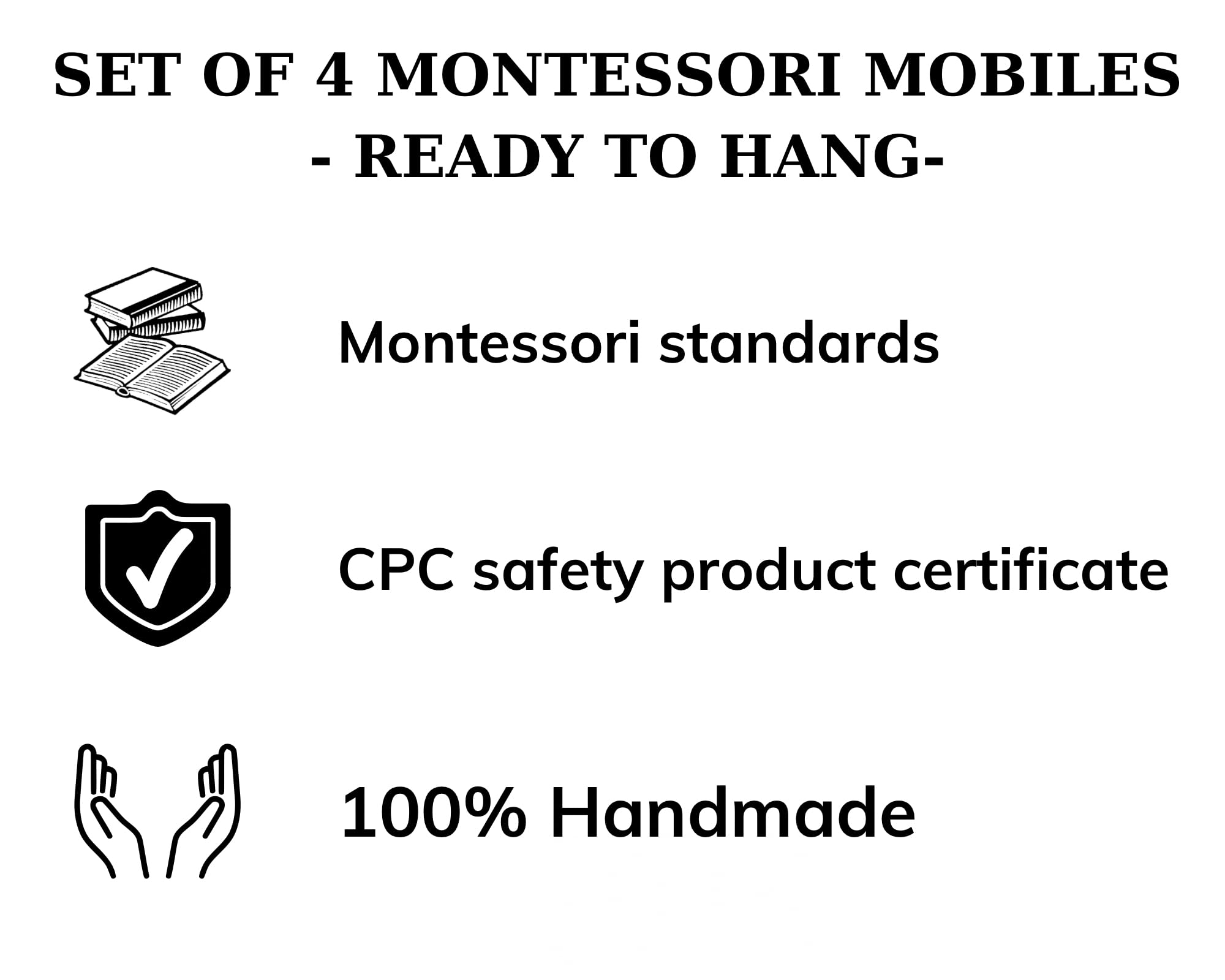 Generic cpcs-certified montessori mobile communicates safety certification
